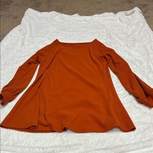 Rust Orange Long Sleeve Top